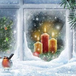 Snowy Christmas Candle LED Canvas