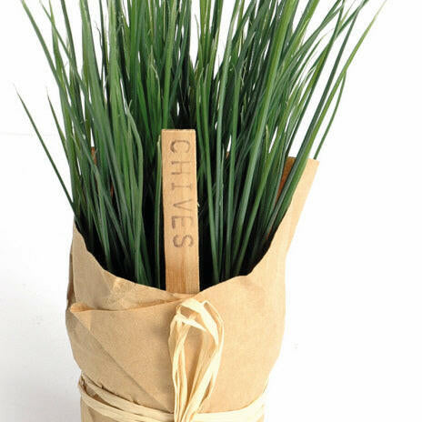 Artificial Chives Pot wrapped in paper