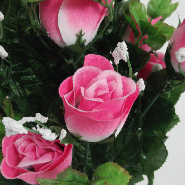 Artificial Rose Bud with Gypsophilia