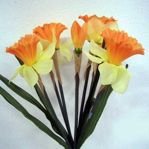 Artificial Silk  Daffodil Bush with seven heads