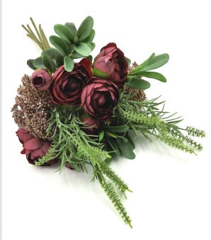 Artificial Silk Cottage Style Ranunculus Bouquet