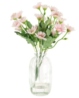 Artificial Mia Daisy In Bud Vase Arrangement