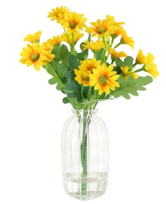 Artificial Mia Daisy In Bud Vase Arrangement