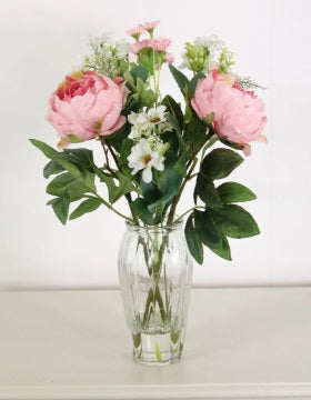 Artificial Silk Peony & Daisy Arrangement