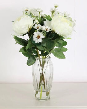 Artificial Silk Peony & Daisy Arrangement