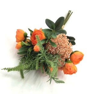 Artificial Silk Cottage Style Ranunculus Bouquet
