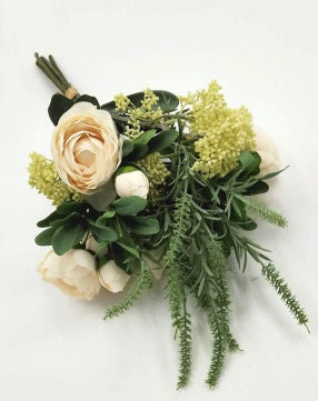 Artificial Silk Cottage Style Ranunculus Bouquet