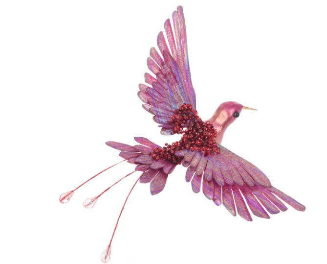 Artificial Beaded Hummingbird Clip