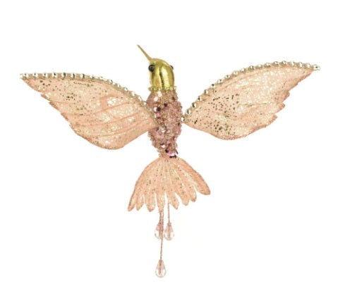 Artificial Glitter Hummingbird Clip