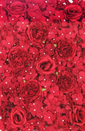 Artificial Silk Hydrangea and Rose Wall Panel