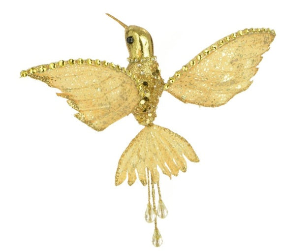 Artificial Glitter Hummingbird Clip