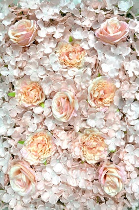 Artificial Silk Hydrangea and Rose Wall Panel