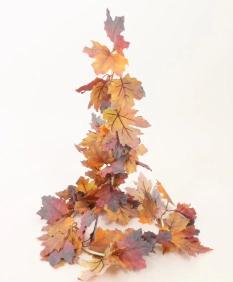 Artificial Autumn Printed Maple Leaf Garland