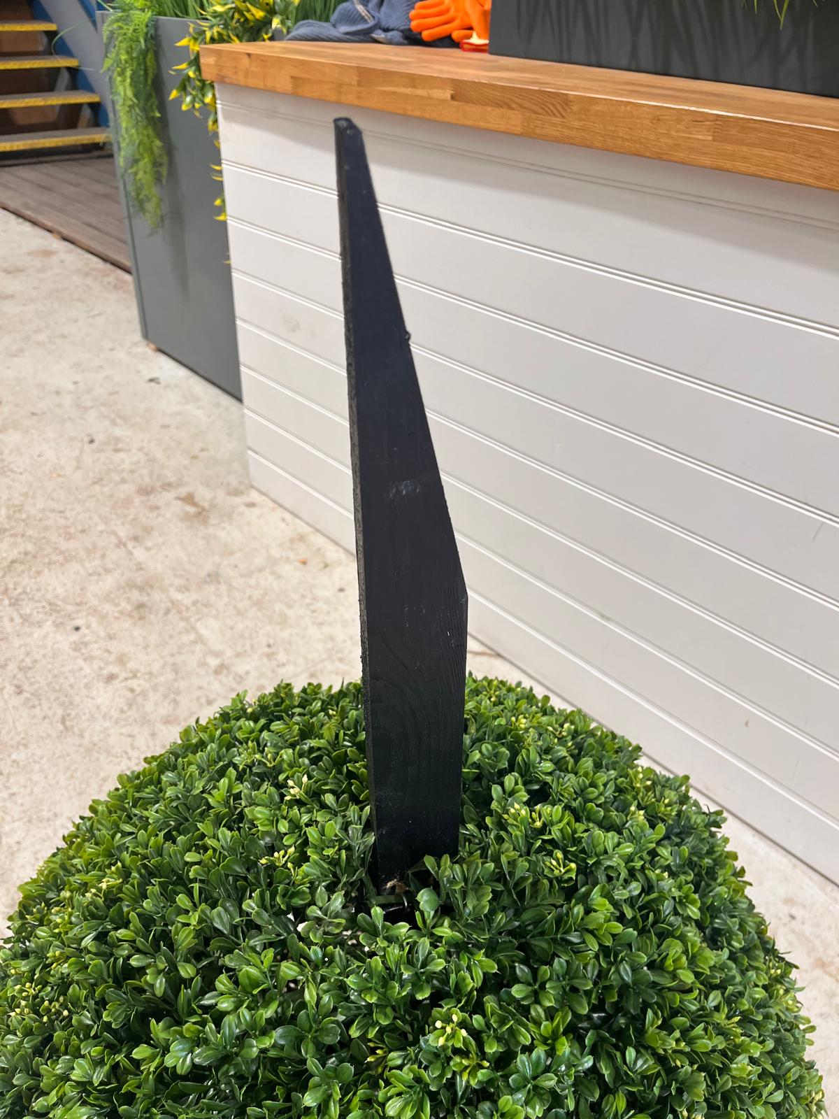 Artificial Boxwood Ball with stake attached.