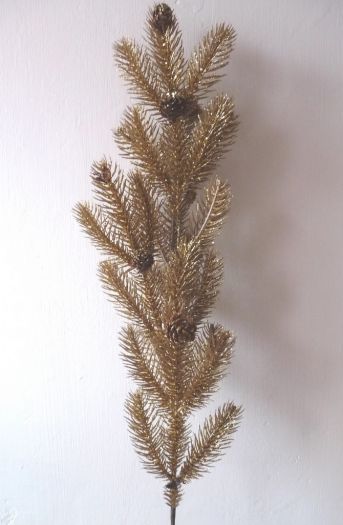 Glittered Fern with Pine cones