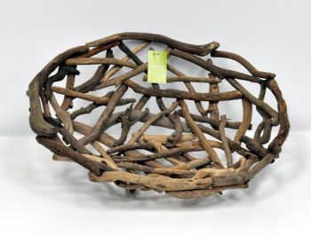 Decorative Wood Round Tray
