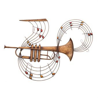 Trumpet with Musical Notes Wall Art