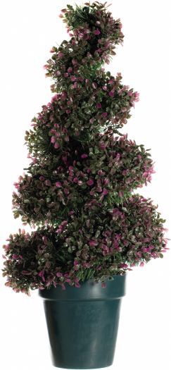 Heather Topiary Leaf Spiral Tree with LED Lights