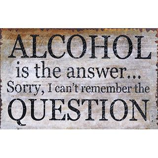 Alcohol Is The Answer Message Plaque