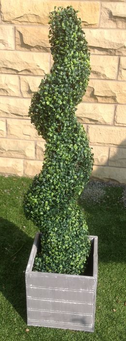 120cm Green Boxwood Topiary Spiral Tree