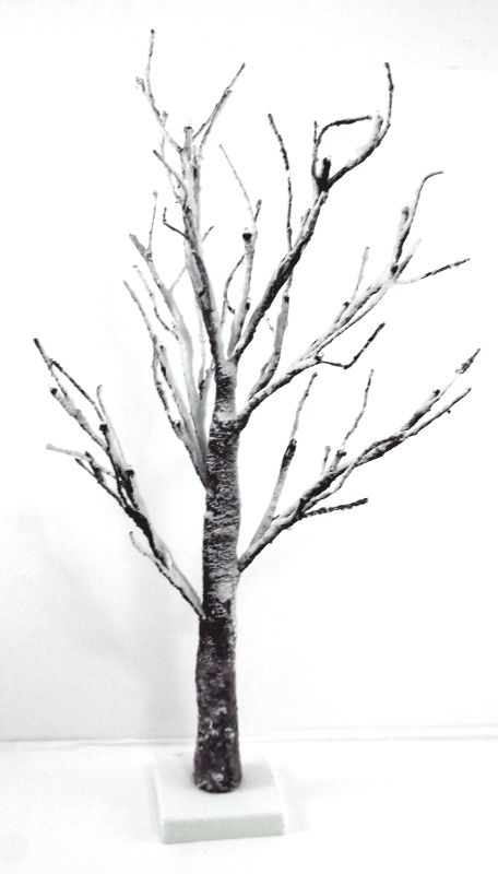 showing Artificial LED Snowy Twig Tree with base