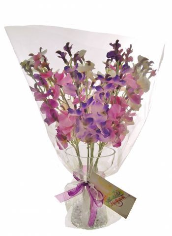 Complete Sweet Pea and Bouquet Vase Arrangement