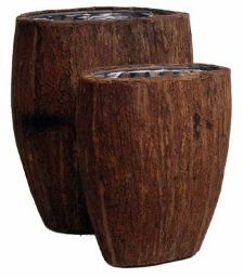 Natural Wood Oval Planter