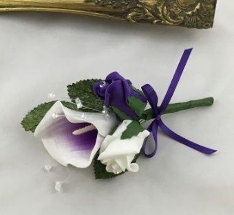Juliet Calla Lily Rose Corsage with Crystals