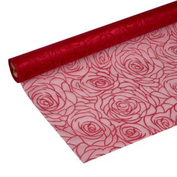 Organza Roll Red Rose