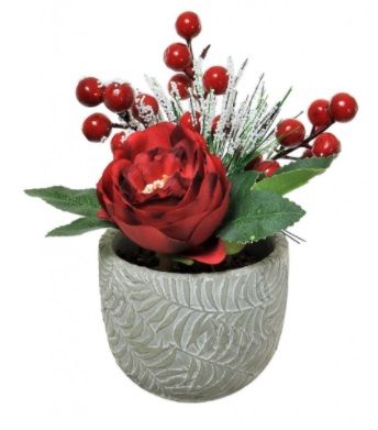 Christmas Rose with Berries Display