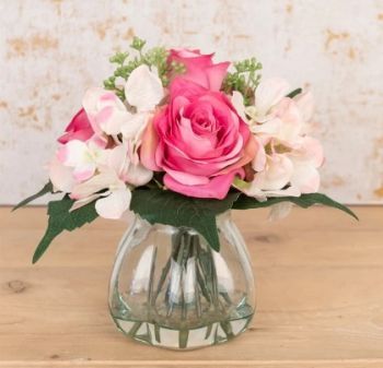 Rose and Hydrangea in a Curve Vase